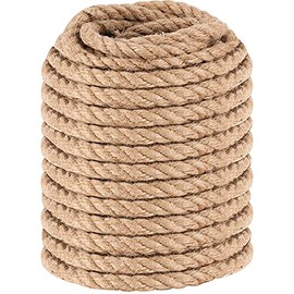KOOMEDA 1/2 Inch 164 Feet Natural Jute Rope, 12mm Twisted Hemp Rope, Jute Twine for Crafts, Gardening, Bundling, Home Decoration