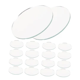 Healeved 20pcs Small Round Glass Mirrors Circle Glass Mirrors Tiles Pieces for DIY Arts Crafts Projects Traveling Framing Home Decoration