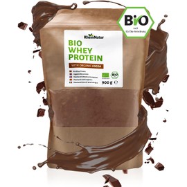 Organic Whey Protein Powder Cocoa 900 g - Protein Powder with Organic Cocoa Powder & No Soy - 100% Whey Protein for Protein Shakes