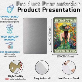 MUYIASER Funny Sign Garden I Go To Lose My Mind Metal Garden Sign Garden Decor Garden Metal Sign Yard Outdoor 8" x 12"