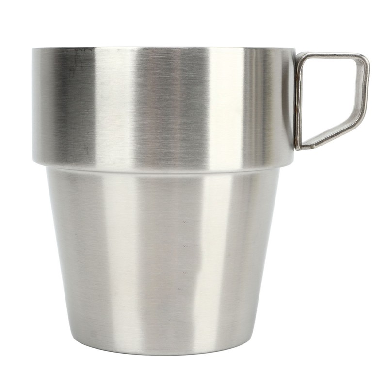 4PCS Camping Double Layer Cups Stainless Steel Food Grade Plastic