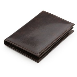 Abies Vintage Wax Leather, Genuine Leather, Bifold Pass Case, Made in Japan, dark brown