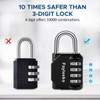 Combination Lock, 4 Digit Combination Padlock for School Gym Sports
