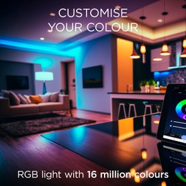 Integral LED 5m RGB Strip Light, WiFi & Smart App Control, Plug & Play, Colour Changing, Dimmable, Music Sync Includes UK Plug Adapter & IR Controller - Works with Alexa and Google Assistant