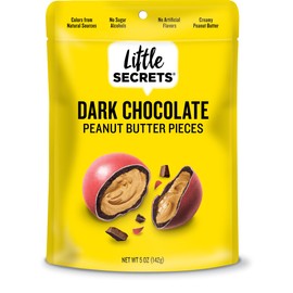 Little Secrets Dark Chocolate Peanut Butter Chocolate Pieces | Resealable Bag | Guilt-Free | Colors from Natural Sources | 5oz Resealable Bag
