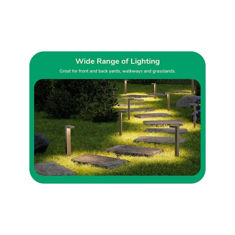 EDISHINE 6 Pack Low Voltage Landscape Lights, Square Modern Aluminum