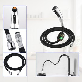 K-1219935-BC/K-1304674-BC Hose Kit for Kohler Pull Down Hose Replacement, 68 Inches Pull-Out Kitchen Faucet Hose Replacemnet Part, Spray Hose Replacement Hose Kit (Chrome)