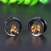 COOEAR Gauges Ears Plugs and Tunnels Black Screw Back Earrings