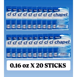 ChapStick CHAPET REGULAR LIP BALM FOR DRY LIPS, SKIN PROTECTANT 0.16oz-20ct