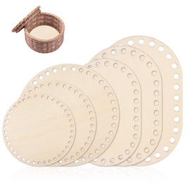 Qiimenguer Pack of 6 Basket Base for Crocheting, Solid and Durable, Wooden Base for Crochet Baskets, Can Be Used for Knitting Handbag Floors, Storage Baskets (Round, Oval)