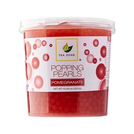 Tea Zone [7 Pounds] Pomegranate Popping Pearls for Boba Tea Beverages, Sweets, Ice Cream Topping | B2062