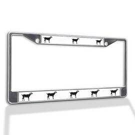 Fastasticdeals Metal Insert License Plate Frame Nubian Goat A Weatherproof Car Accessories Chrome 2 Holes Solid Insert