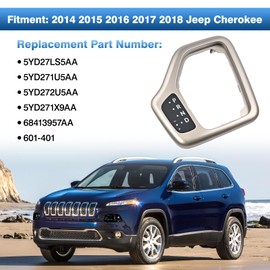 TOP-MAX Upgrade Transmission Shifter Bezel w/Harness Compatible with 2014-2018 Jeep Cherokee Shifter Accessories Parts, Gear Shift Bezel Trim Cover Replace for 5YD27LS5AA 68413957AA 601-401 Gold