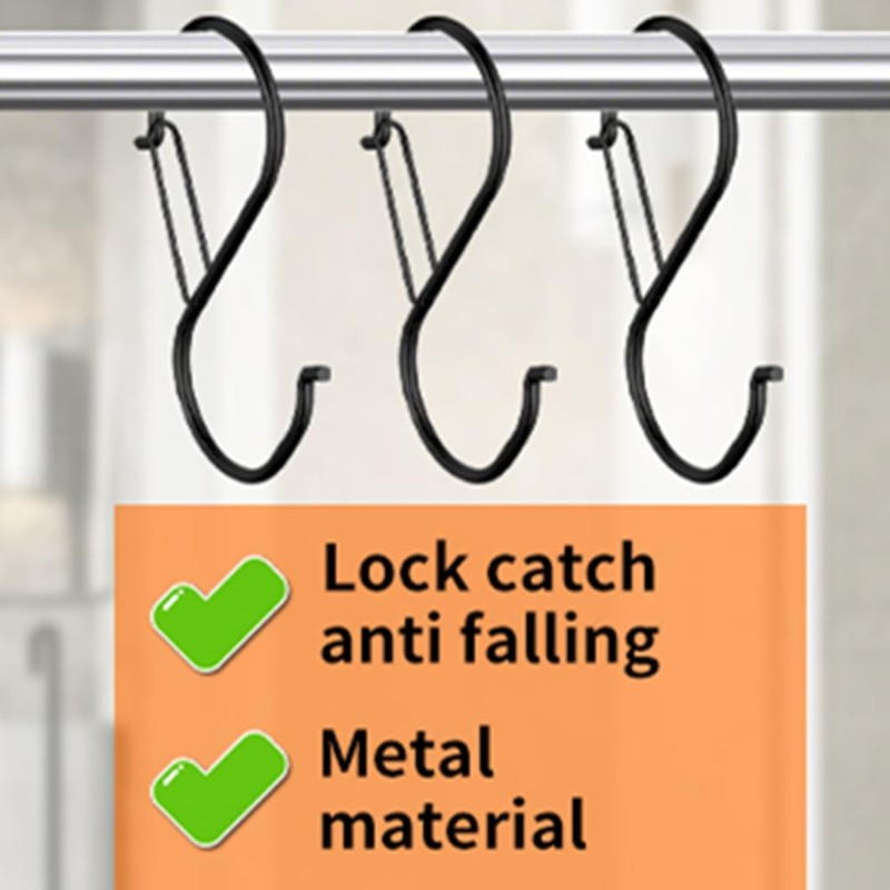 HCTESCO Heavy Duty Large S Hooks, 4.96 inch, Black, Set