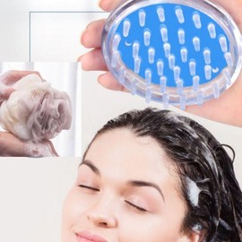 Moist King Shower Towel Shower Ball + Shampoo Brush Set Scalp Massage Hair Scaling Exfoliation Random color/Random color 4ea