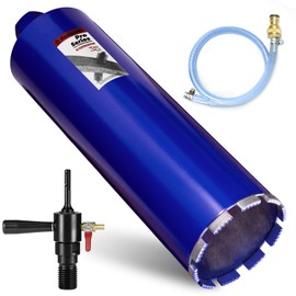 DaduoRi 4-1/2" Pro Core Drill Bit with SDS Plus Water Injection Adapter(1-1/4"-7 UNC),14" Depth Upgraded Welded Wet Core Bits for Concrete with Rebar, Brick, Masonry, Mortar (Include Water Hose Kit)