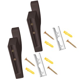 Briwooody 2 Pack 2 Pack Wooden Curtain Rod Brackets Curtain Rod Holder Wood Brackets Classics 3 1/2" Return Bracket for 2" Pole (Brown)