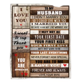 for Husband, Husband Birthday Gift, Husband Blanket 60''x80'', Blanket for Husband Gifts from Wife Soft Cozy Flannel Throw Blanket for Husband