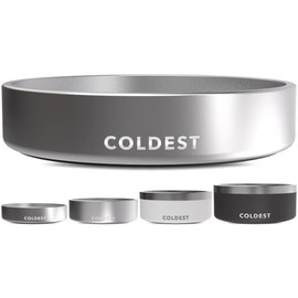Coldest Dog Bowl - Anti Rust Metal, Non Slip, 3 Layers Insulated Stainless Steel Dog Bowls - Spill Proof & Heavy Duty - Water Bowl for Dogs, Cats, Dish Washer Safe (21 oz, Polished Stainless Steel)