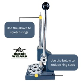 Bench Wizard Professional Jeweler's Ring Stretcher & Size Reducer Heavy-Duty Bench Tool | 4.75" x 6.75" x 16.75" | for Plain Bands | Weighted Base