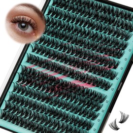 Wispy Eyelash Cluster Eyelash Extensions, 50D Cluster Eyelashes, Individual Eyelashes, DIY Eyelash Extension, Natural Cluster Eyelash Extension, Soft False Eyelashes at Home for Beginners (12 mm)