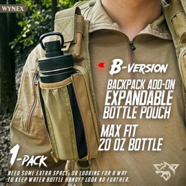 WYNEX Molle Tactical Pouches of Water Bottle Pouch Version, Tactical Accessories Backpack Strap Pouch Water Bottle Carrier Holder Molle Accessories for Backpacks