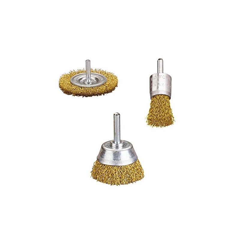 wolfcraft Brass Wire Brush Set 3 Pcs. I 2739000