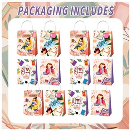 YXCMDCG 12 Pcs Book Party Bags Books Portable Gift Bag Goodie Bag Candy Bags for Book Party Decorations Reading Birthday Party Supplies