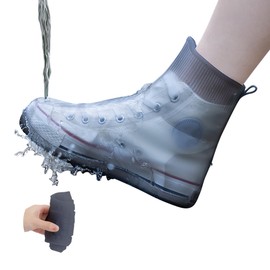 JEVRKAPZ Waterproof Shoe Covers No-Slip Thickened Shoe Protectors Reusable Foldable Shoes Cover for Rain Outdoor Overshoes Protectors Boots Shoes Covers Overshoe for Men Women Kid