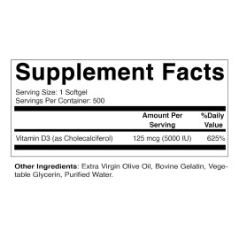 ☀️🦴 Vitamatic Vitamina D3 5000 IU | 500 Cápsulas | Salud Ósea, Inmunidad & Energía 💊🛡️