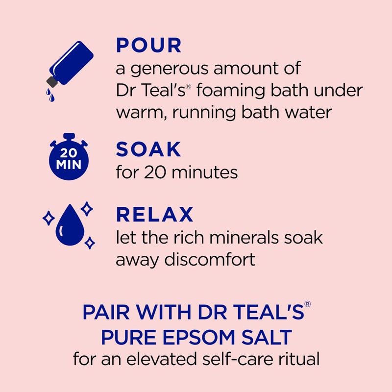 Dr Teal's Foaming Bath with Pure Epsom Salt, Ashwagandha, 34