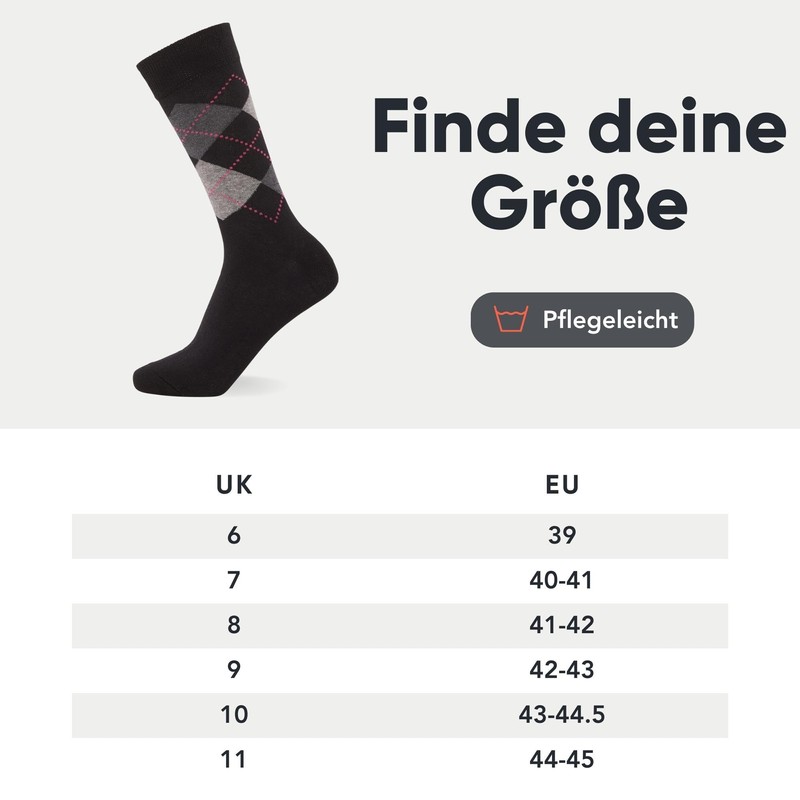 FM London Herren (12er-Pack) Smart Mens Socks, Schwarz (Argyle), 39-46