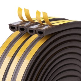 CloudBuyer Weather Stripping for Door,Insulation Weatherproof Doors and Windows Soundproofing Seal Strip,Collision Avoidance Rubber Self-Adhesive Weatherstrip (Brown, 33Ft)