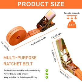 5 Stück Spanngurte mit Ratsche, 25mmx3m Spitzes Heckdesign Zurrgurt, Spanngurt Schwarz, Gurte zum Befestigen, Wetterfeste Basic Ratschengurt für Fahrrad, Motorrad, Gepäckpakete, Camping