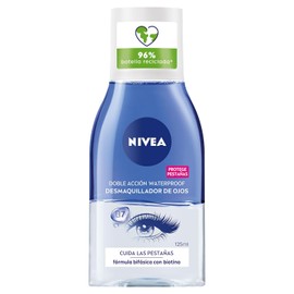 NIVEA Desmaquillante Facial Bifsico de Ojos (125 ml) - Elimina la mscara de pestaas y el maquillaje a prueba de Agua, Enriquecido con Biotina para... 