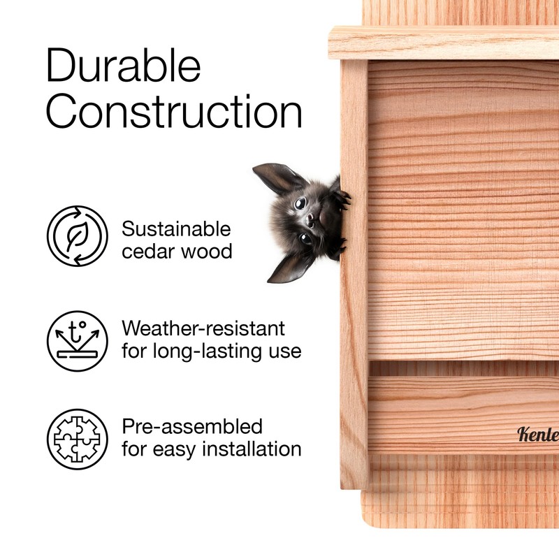 Kenley Bat House - Outdoor Bat Box Shelter with Large