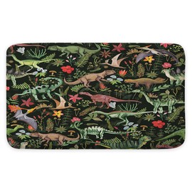 Dinosaurs Cute Dino Kids Bath Mat Dinosaur Jungle Funny Cartoon Bath Rug Boys Girls Children Bathroom Accessories Soft Non Slip Rug Sets for Bathroom Bedroom Kitchen Outdoor Indoor 17X29IN