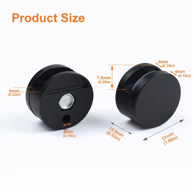 AWEN Mirror Clips Mirror Mounting Clips 8 Pcs (Black-8)