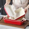 Bakeware Set of 4, MALACASA Porcelain Baking Pans Set for