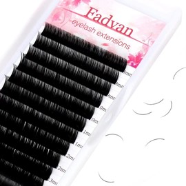 Individual Eyelash Extensions 0.15 C Curl 8-14 mm Blending Tray 12 Row Individual Eyelashes for Eyelash Extension Roll Individual Lashes 1 to 1 Professional FADVAN Classic Eyelash Extensions