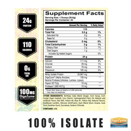 UXO Supplements UXO Supplements: Post ISO, 100% Protein Isolate, 24g of Protein, Amazing Flavors, Smooth Consistency, Digestive Enzymes, 31 Servings. (Birthday Cake)