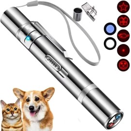 endlessaislesstore Cat Laser Pointer Toy Dog 7 Adjustable Pattern Long Range Lazer Toy USB Recharge