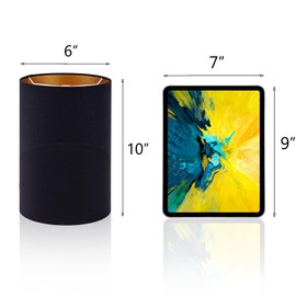 Wellmet BlackGold 6"x 6"x10" Lampshade, No Assembly Required, Classic Modern Lamp Shade for Table Lamp, Bedside Lamp, Floor Lamp, Fabric Drum Lampshade, Spider Fitter