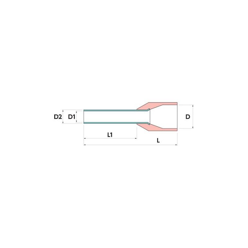 TRUSCO FT0510-W Ferrule Crimp Terminals with Insulated Sleeves, 0.5-10, 100
