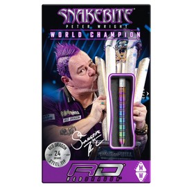 RED DRAGON Darts – Peter Wright Snakebite 1 Series 24g – Professional 85% Tungsten Steel Tip Darts Set with Dart Flights and Shafts