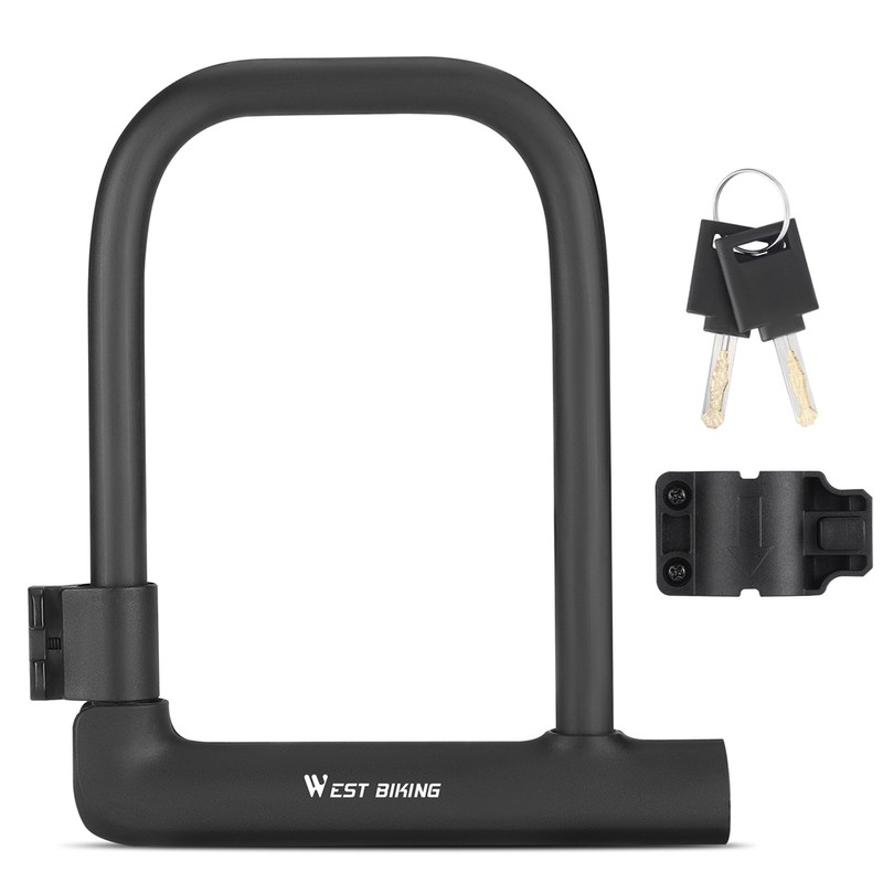WEST BIKING Bike Lock U-Lock Heavy Duty Bicycle Motorcycle Anti-Theft