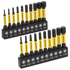 COMOWARE Allen Wrench Drill Bit Set - Hex Bits Set, Magnetic Tips, Quick Release, 20 Pieces