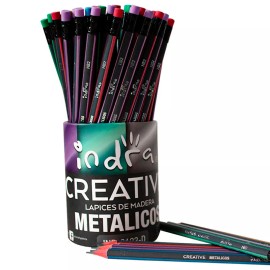 Lapices Escolares De Madera Con Goma Indra Mina Hb2 72pzs