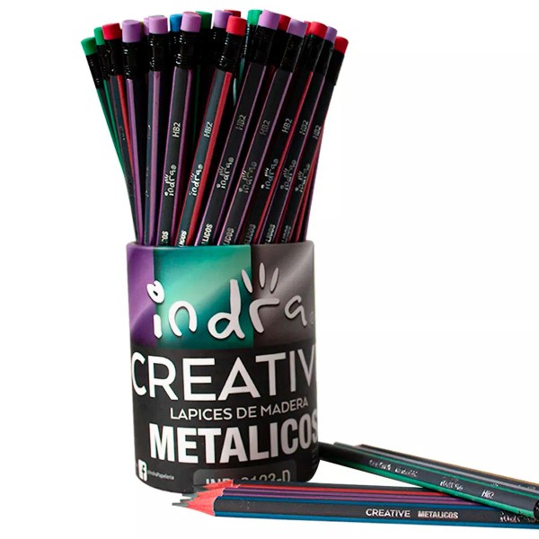 Lapices Escolares De Madera Con Goma Indra Mina Hb2 72pzs