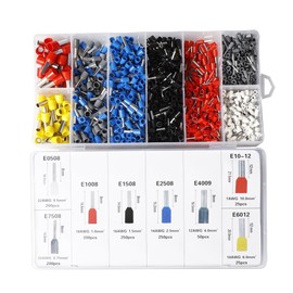 Fuworance 1200pcs Insulated Wiring Crimp Terminals Connector Assortment Wire End Ferrule Crimping Tool Terminal Assortment 0.5-10mm² Ratchet Crimps 7-22AWG High Conductivity